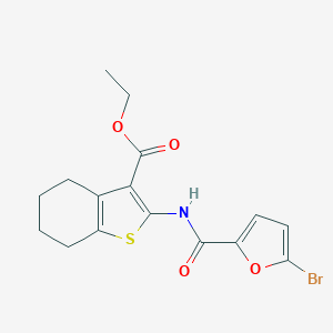 molecular formula C16H16BrNO4S B428185 ethyl 2-[(5-bromo-2-furoyl)amino]-4,5,6,7-tetrahydro-1-benzothiophene-3-carboxylate 