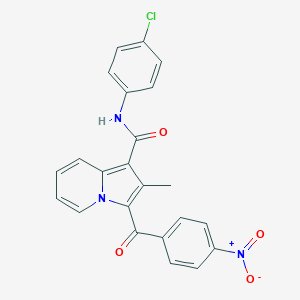 molecular formula C23H16ClN3O4 B428201 N-(4-chlorophenyl)-3-{4-nitrobenzoyl}-2-methyl-1-indolizinecarboxamide 