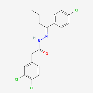 molecular formula C18H17Cl3N2O B4282068 N'-[1-(4-chlorophenyl)butylidene]-2-(3,4-dichlorophenyl)acetohydrazide 