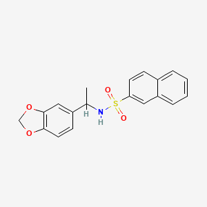 molecular formula C19H17NO4S B4282078 N-[1-(1,3-benzodioxol-5-yl)ethyl]naphthalene-2-sulfonamide 