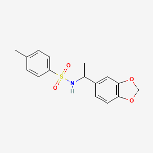 molecular formula C16H17NO4S B4282079 N-[1-(2H-13-BENZODIOXOL-5-YL)ETHYL]-4-METHYLBENZENE-1-SULFONAMIDE 