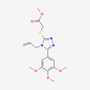 molecular formula C17H21N3O5S B4282204 METHYL 2-{[4-ALLYL-5-(3,4,5-TRIMETHOXYPHENYL)-4H-1,2,4-TRIAZOL-3-YL]SULFANYL}ACETATE 