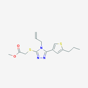 molecular formula C15H19N3O2S2 B4282217 METHYL 2-{[4-ALLYL-5-(5-PROPYL-3-THIENYL)-4H-1,2,4-TRIAZOL-3-YL]SULFANYL}ACETATE 