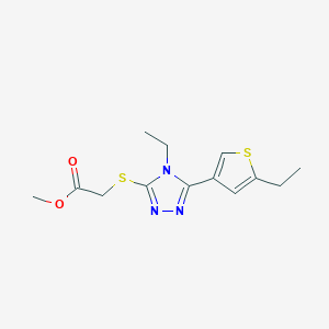 molecular formula C13H17N3O2S2 B4282226 METHYL 2-{[4-ETHYL-5-(5-ETHYL-3-THIENYL)-4H-1,2,4-TRIAZOL-3-YL]SULFANYL}ACETATE 