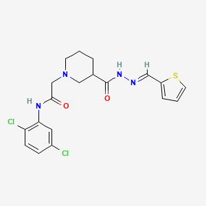 molecular formula C19H20Cl2N4O2S B4282314 N-(2,5-dichlorophenyl)-2-(3-{[(2E)-2-(thiophen-2-ylmethylidene)hydrazinyl]carbonyl}piperidin-1-yl)acetamide 