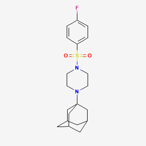molecular formula C20H27FN2O2S B4282385 1-(ADAMANTAN-1-YL)-4-(4-FLUOROBENZENESULFONYL)PIPERAZINE 