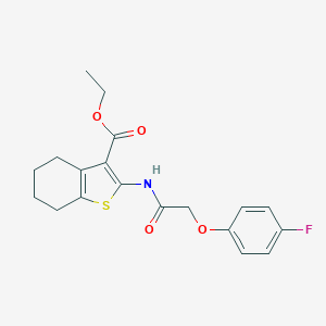 molecular formula C19H20FNO4S B428259 Ethyl 2-{[(4-fluorophenoxy)acetyl]amino}-4,5,6,7-tetrahydro-1-benzothiophene-3-carboxylate CAS No. 299417-45-1