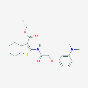 molecular formula C21H26N2O4S B428264 Ethyl 2-({[3-(dimethylamino)phenoxy]acetyl}amino)-4,5,6,7-tetrahydro-1-benzothiophene-3-carboxylate 