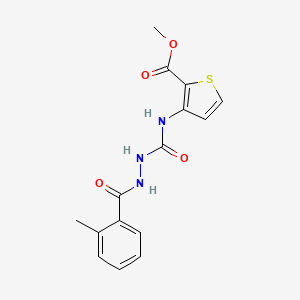 molecular formula C15H15N3O4S B4282646 methyl 3-({[2-(2-methylbenzoyl)hydrazino]carbonyl}amino)-2-thiophenecarboxylate 