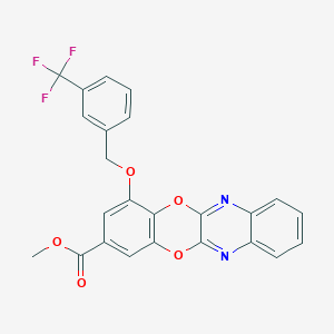 molecular formula C24H15F3N2O5 B428265 Methyl 4-{[3-(trifluoromethyl)benzyl]oxy}[1,4]benzodioxino[2,3-b]quinoxaline-2-carboxylate 