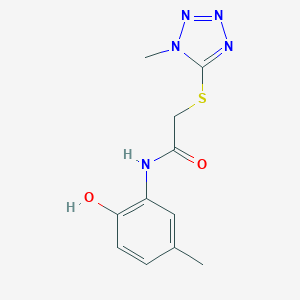 molecular formula C11H13N5O2S B428287 N-(2-hydroxy-5-methylphenyl)-2-[(1-methyl-1H-tetraazol-5-yl)sulfanyl]acetamide 