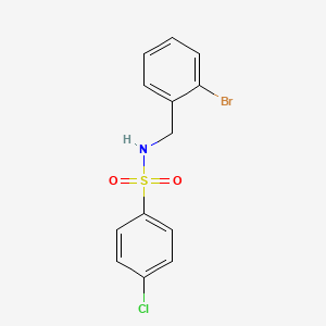 molecular formula C13H11BrClNO2S B4283078 N-[(2-BROMOPHENYL)METHYL]-4-CHLOROBENZENE-1-SULFONAMIDE 