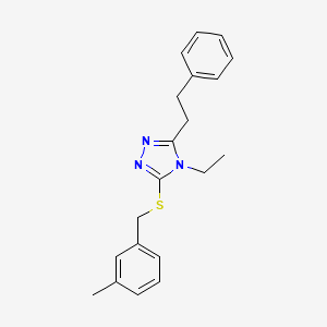molecular formula C20H23N3S B4283101 4-ETHYL-3-[(3-METHYLBENZYL)SULFANYL]-5-PHENETHYL-4H-1,2,4-TRIAZOLE 