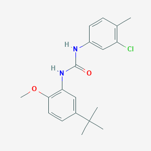 molecular formula C19H23ClN2O2 B4283118 N-[5-(TERT-BUTYL)-2-METHOXYPHENYL]-N'-(3-CHLORO-4-METHYLPHENYL)UREA 