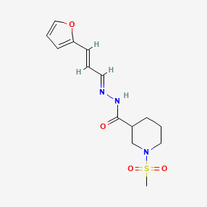 molecular formula C14H19N3O4S B4283131 N'-[(1E,2E)-3-(furan-2-yl)prop-2-en-1-ylidene]-1-(methylsulfonyl)piperidine-3-carbohydrazide 