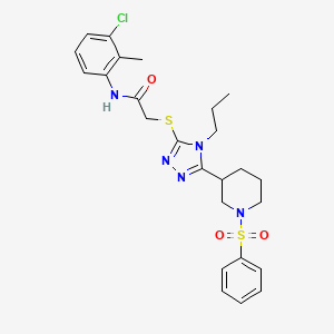 molecular formula C25H30ClN5O3S2 B4283263 N-(3-chloro-2-methylphenyl)-2-({5-[1-(phenylsulfonyl)piperidin-3-yl]-4-propyl-4H-1,2,4-triazol-3-yl}sulfanyl)acetamide 
