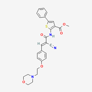 molecular formula C28H27N3O5S B4283340 methyl 2-[(2-cyano-3-{4-[2-(4-morpholinyl)ethoxy]phenyl}acryloyl)amino]-5-phenyl-3-thiophenecarboxylate 