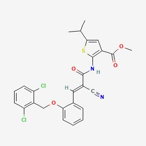 molecular formula C26H22Cl2N2O4S B4283382 methyl 2-[(2-cyano-3-{2-[(2,6-dichlorobenzyl)oxy]phenyl}acryloyl)amino]-5-isopropyl-3-thiophenecarboxylate 