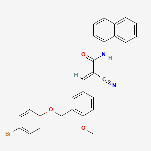 molecular formula C28H21BrN2O3 B4283456 3-{3-[(4-bromophenoxy)methyl]-4-methoxyphenyl}-2-cyano-N-1-naphthylacrylamide 