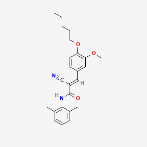 molecular formula C25H30N2O3 B4283475 2-cyano-N-mesityl-3-[3-methoxy-4-(pentyloxy)phenyl]acrylamide 