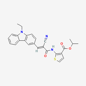 molecular formula C26H23N3O3S B4283704 isopropyl 2-{[2-cyano-3-(9-ethyl-9H-carbazol-3-yl)acryloyl]amino}-3-thiophenecarboxylate 