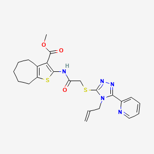molecular formula C23H25N5O3S2 B4283874 methyl 2-[({[4-allyl-5-(2-pyridinyl)-4H-1,2,4-triazol-3-yl]thio}acetyl)amino]-5,6,7,8-tetrahydro-4H-cyclohepta[b]thiophene-3-carboxylate 