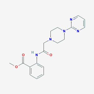molecular formula C18H21N5O3 B428400 Methyl 2-({[4-(2-pyrimidinyl)-1-piperazinyl]acetyl}amino)benzoate CAS No. 872349-30-9