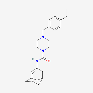 molecular formula C24H35N3O B4284046 N-(ADAMANTAN-1-YL)-4-[(4-ETHYLPHENYL)METHYL]PIPERAZINE-1-CARBOXAMIDE 