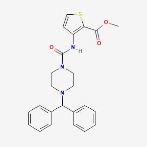 molecular formula C24H25N3O3S B4284090 METHYL 3-{[(4-BENZHYDRYLPIPERAZINO)CARBONYL]AMINO}-2-THIOPHENECARBOXYLATE 