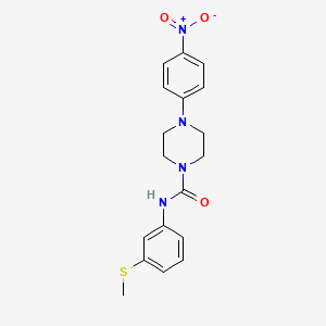 molecular formula C18H20N4O3S B4284119 N-[3-(methylsulfanyl)phenyl]-4-(4-nitrophenyl)piperazine-1-carboxamide 