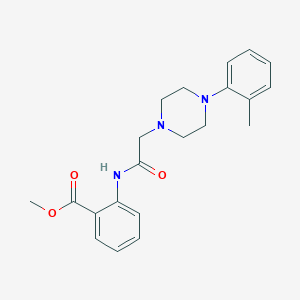 molecular formula C21H25N3O3 B428414 Methyl 2-({[4-(2-methylphenyl)-1-piperazinyl]acetyl}amino)benzoate 