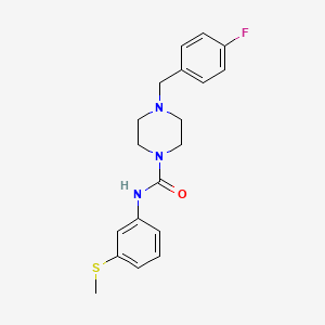 molecular formula C19H22FN3OS B4284149 4-[(4-FLUOROPHENYL)METHYL]-N-[3-(METHYLSULFANYL)PHENYL]PIPERAZINE-1-CARBOXAMIDE 