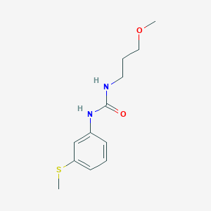 molecular formula C12H18N2O2S B4284167 N-(3-METHOXYPROPYL)-N'-[3-(METHYLSULFANYL)PHENYL]UREA 