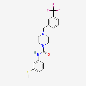 molecular formula C20H22F3N3OS B4284239 N-[3-(METHYLSULFANYL)PHENYL]-4-{[3-(TRIFLUOROMETHYL)PHENYL]METHYL}PIPERAZINE-1-CARBOXAMIDE 