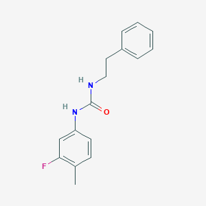 molecular formula C16H17FN2O B4284240 N-(3-FLUORO-4-METHYLPHENYL)-N'-PHENETHYLUREA 
