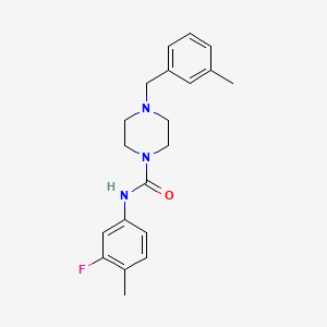 molecular formula C20H24FN3O B4284256 N-(3-fluoro-4-methylphenyl)-4-[(3-methylphenyl)methyl]piperazine-1-carboxamide 
