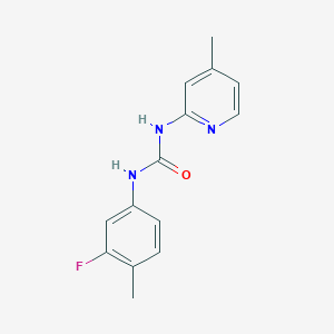molecular formula C14H14FN3O B4284321 N-(3-FLUORO-4-METHYLPHENYL)-N'-(4-METHYL-2-PYRIDYL)UREA 