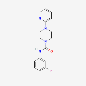 molecular formula C17H19FN4O B4284323 N-(3-fluoro-4-methylphenyl)-4-(pyridin-2-yl)piperazine-1-carboxamide 