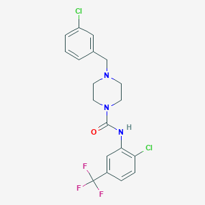 molecular formula C19H18Cl2F3N3O B4284367 N-[2-CHLORO-5-(TRIFLUOROMETHYL)PHENYL]-4-[(3-CHLOROPHENYL)METHYL]PIPERAZINE-1-CARBOXAMIDE 