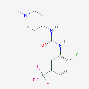 molecular formula C14H17ClF3N3O B4284414 N-[2-CHLORO-5-(TRIFLUOROMETHYL)PHENYL]-N'-(1-METHYL-4-PIPERIDYL)UREA 