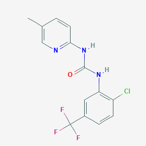 molecular formula C14H11ClF3N3O B4284419 N-[2-CHLORO-5-(TRIFLUOROMETHYL)PHENYL]-N'-(5-METHYL-2-PYRIDYL)UREA 