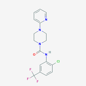 molecular formula C17H16ClF3N4O B4284420 N-[2-chloro-5-(trifluoromethyl)phenyl]-4-(pyridin-2-yl)piperazine-1-carboxamide 