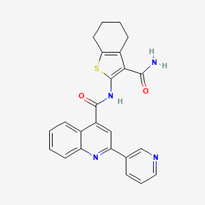 molecular formula C24H20N4O2S B4284543 N-(3-CARBAMOYL-4,5,6,7-TETRAHYDRO-1-BENZOTHIOPHEN-2-YL)-2-(3-PYRIDINYL)-4-QUINOLINECARBOXAMIDE 