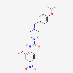 molecular formula C22H28N4O5 B4284757 N-(2-METHOXY-4-NITROPHENYL)-4-{[4-(PROPAN-2-YLOXY)PHENYL]METHYL}PIPERAZINE-1-CARBOXAMIDE 