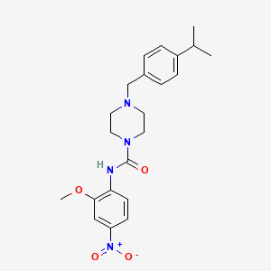 molecular formula C22H28N4O4 B4284764 N-(2-METHOXY-4-NITROPHENYL)-4-{[4-(PROPAN-2-YL)PHENYL]METHYL}PIPERAZINE-1-CARBOXAMIDE 