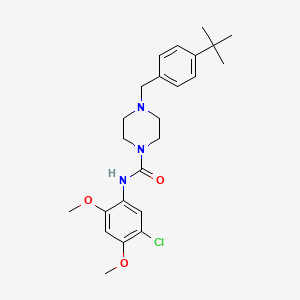 molecular formula C24H32ClN3O3 B4284777 N-(5-CHLORO-2,4-DIMETHOXYPHENYL)-4-[4-(2-METHYL-2-PROPANYL)BENZYL]-1-PIPERAZINECARBOXAMIDE 