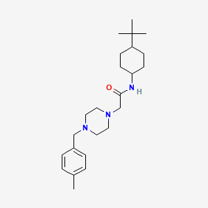 molecular formula C24H39N3O B4284816 N-(4-TERT-BUTYLCYCLOHEXYL)-2-{4-[(4-METHYLPHENYL)METHYL]PIPERAZIN-1-YL}ACETAMIDE 