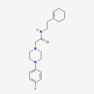 molecular formula C20H28FN3O B4284825 N-[2-(cyclohex-1-en-1-yl)ethyl]-2-[4-(4-fluorophenyl)piperazin-1-yl]acetamide 