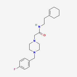 molecular formula C21H30FN3O B4284831 N-[2-(CYCLOHEX-1-EN-1-YL)ETHYL]-2-{4-[(4-FLUOROPHENYL)METHYL]PIPERAZIN-1-YL}ACETAMIDE 