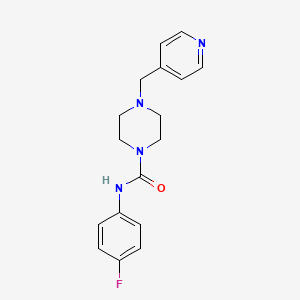 molecular formula C17H19FN4O B4284916 N-(4-fluorophenyl)-4-[(pyridin-4-yl)methyl]piperazine-1-carboxamide 